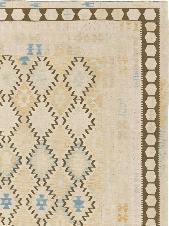 Vintage Turkish Flatweave Kilim Large Carpet, No.33347 - Gss