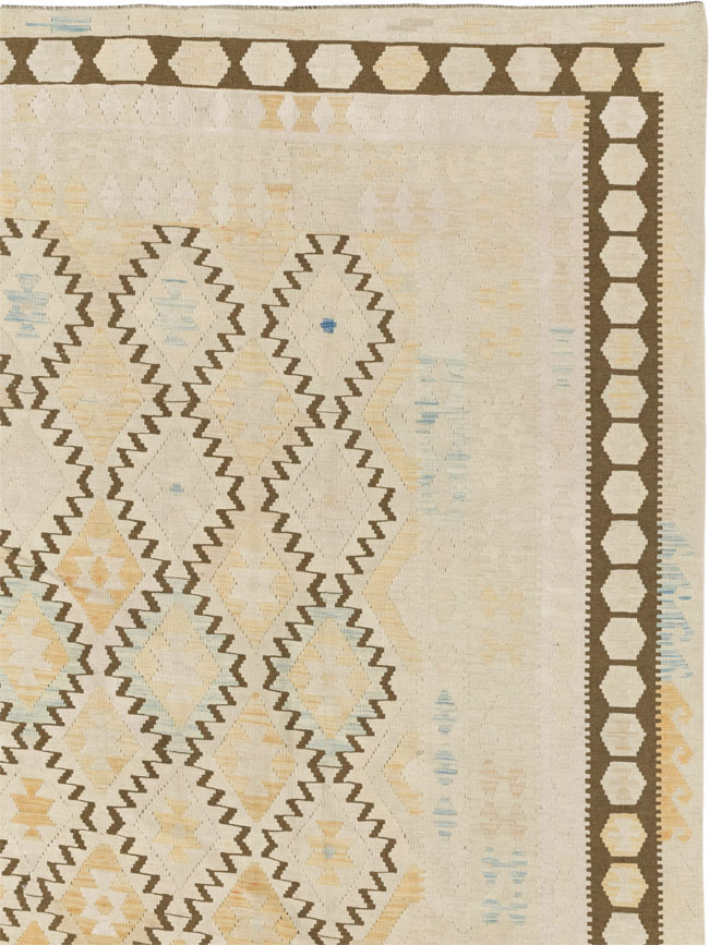 Vintage Turkish Flatweave Kilim Large Carpet, No.33347 - Gss