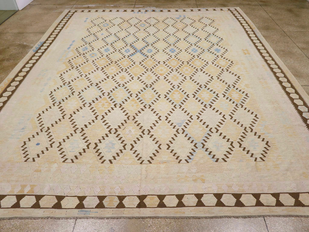 Vintage Turkish Flatweave Kilim Large Carpet, No.33347 - Gss