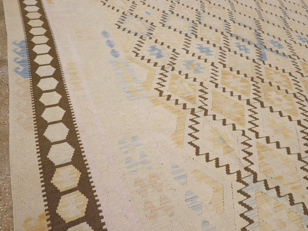 Vintage Turkish Flatweave Kilim Large Carpet, No.33347 - Gss