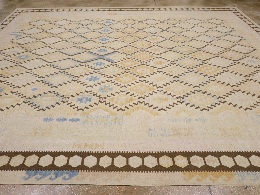 Vintage Turkish Flatweave Kilim Large Carpet, No.33347 - Gss