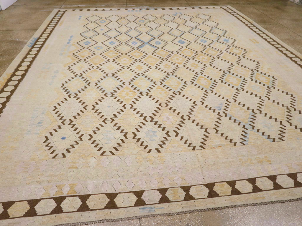 Vintage Turkish Flatweave Kilim Large Carpet, No.33347 - Gss