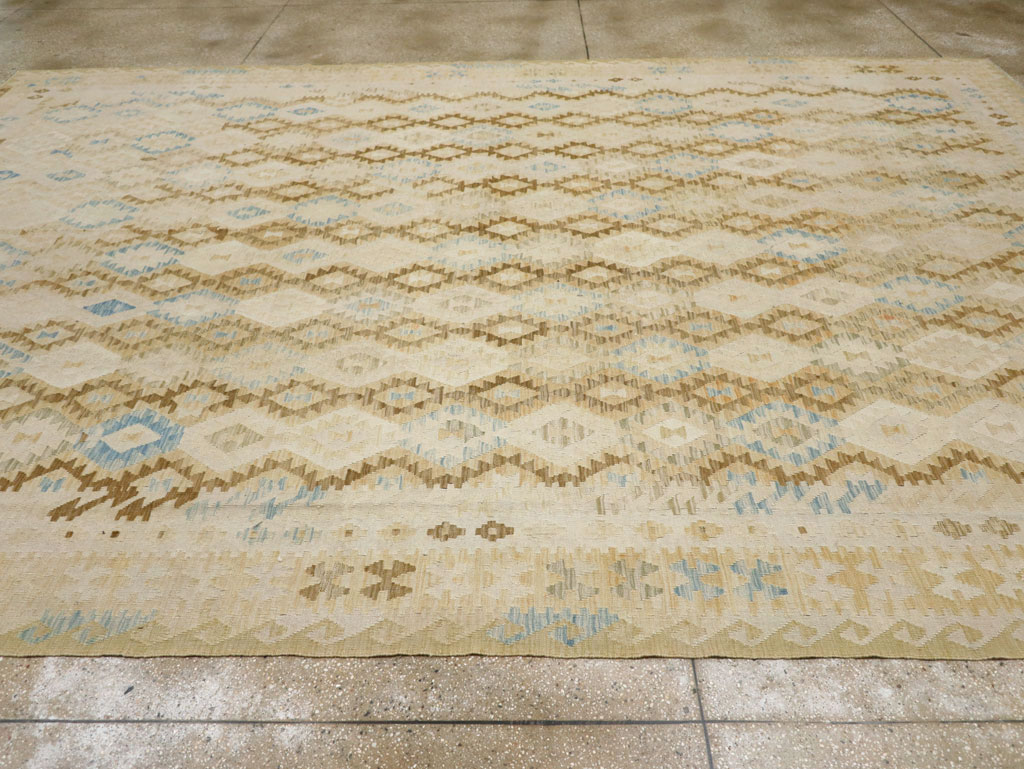 Vintage Turkish Flatweave Kilim Large Room Size Carpet, No.33348 - Gss