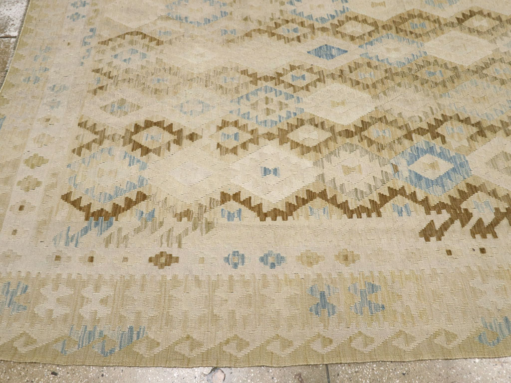 Vintage Turkish Flatweave Kilim Large Room Size Carpet, No.33348 - Gss