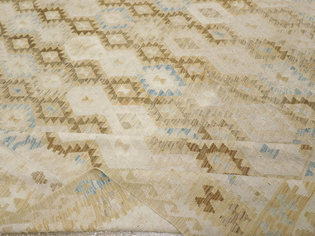 Vintage Turkish Flatweave Kilim Large Room Size Carpet, No.33348 - Gss