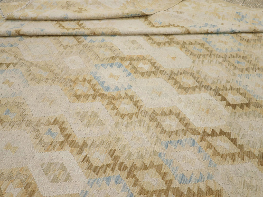 Vintage Turkish Flatweave Kilim Large Room Size Carpet, No.33348 - Gss