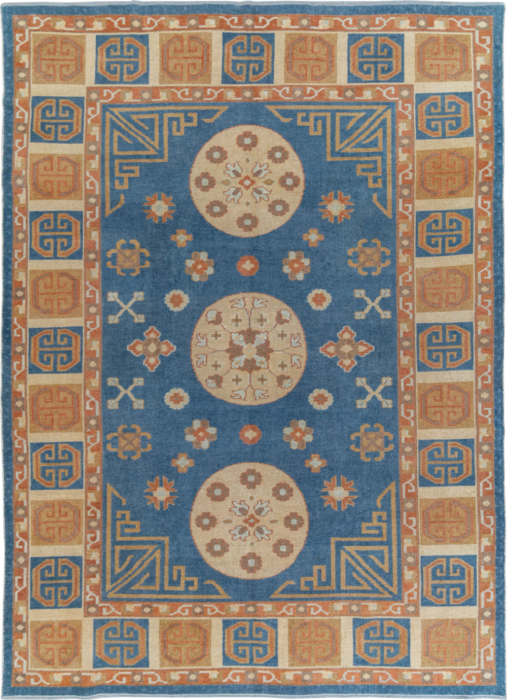 Vintage East Turkestan Khotan Room Size Carpet, No.33352 - Gss