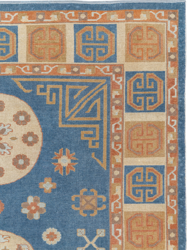 Vintage East Turkestan Khotan Room Size Carpet, No.33352 - Gss