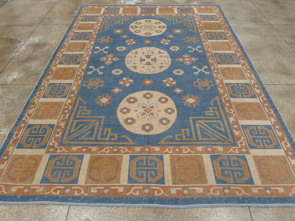 Vintage East Turkestan Khotan Room Size Carpet, No.33352 - Gss