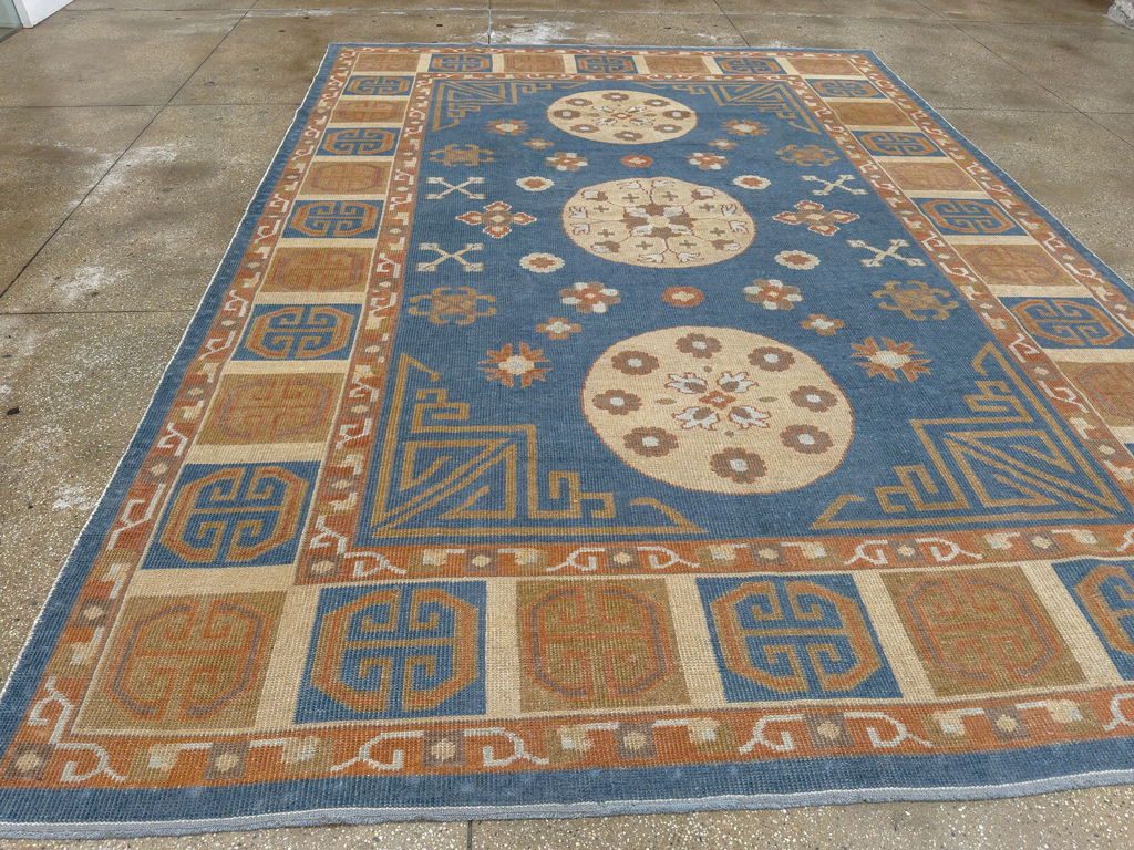 Vintage East Turkestan Khotan Room Size Carpet, No.33352 - Gss
