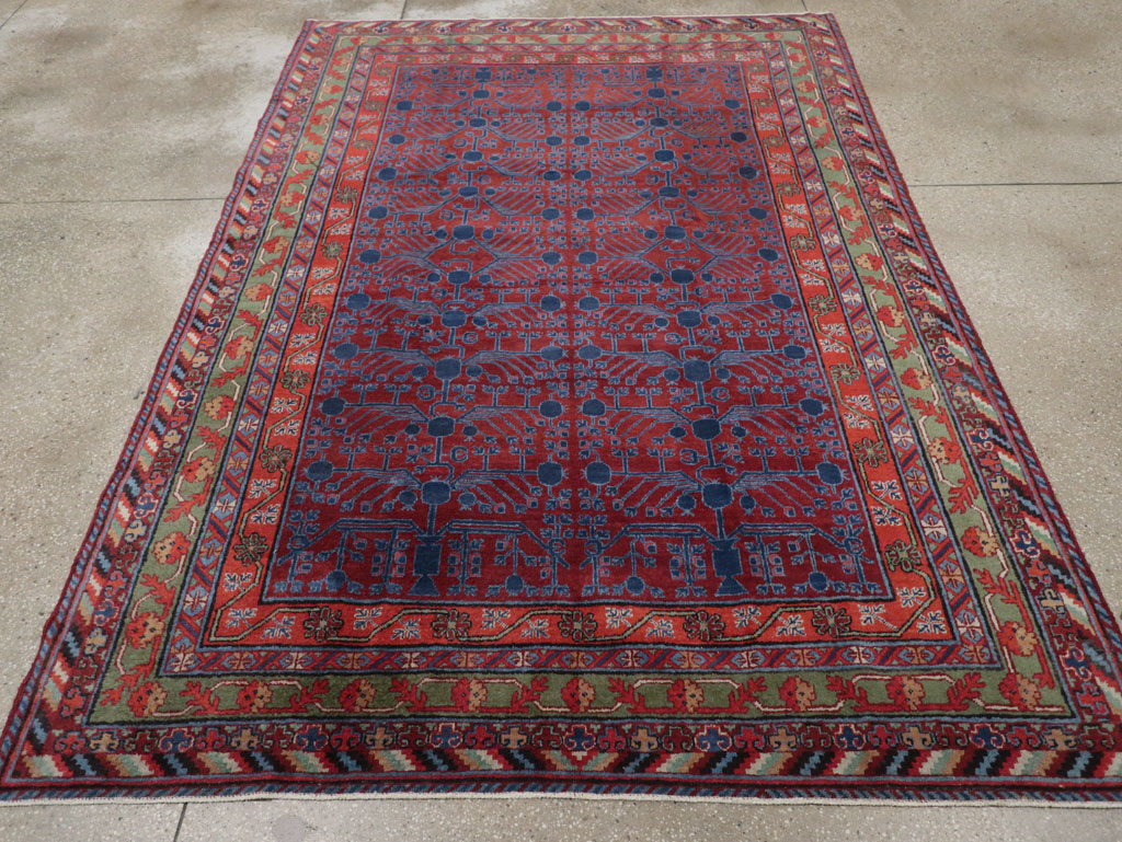 Antique East Turkestan Khotan Accent Rug, No.33356 - Gss