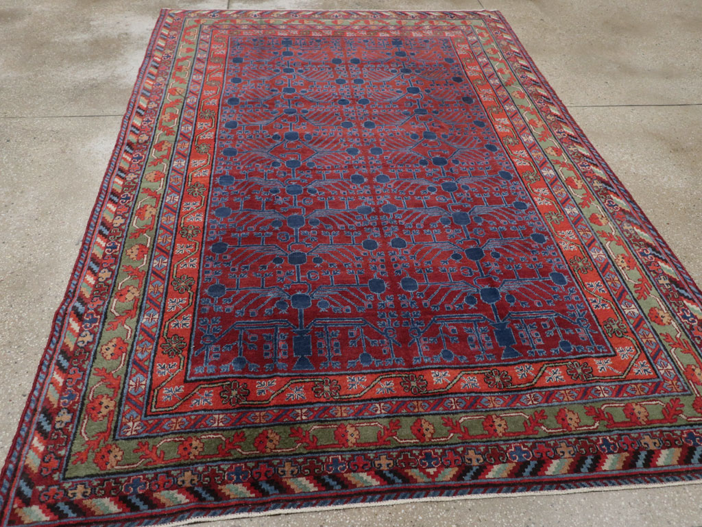 Antique East Turkestan Khotan Accent Rug, No.33356 - Gss