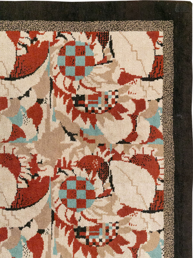 Vintage French Art Deco Room Size Carpet, No.33360 - Gss