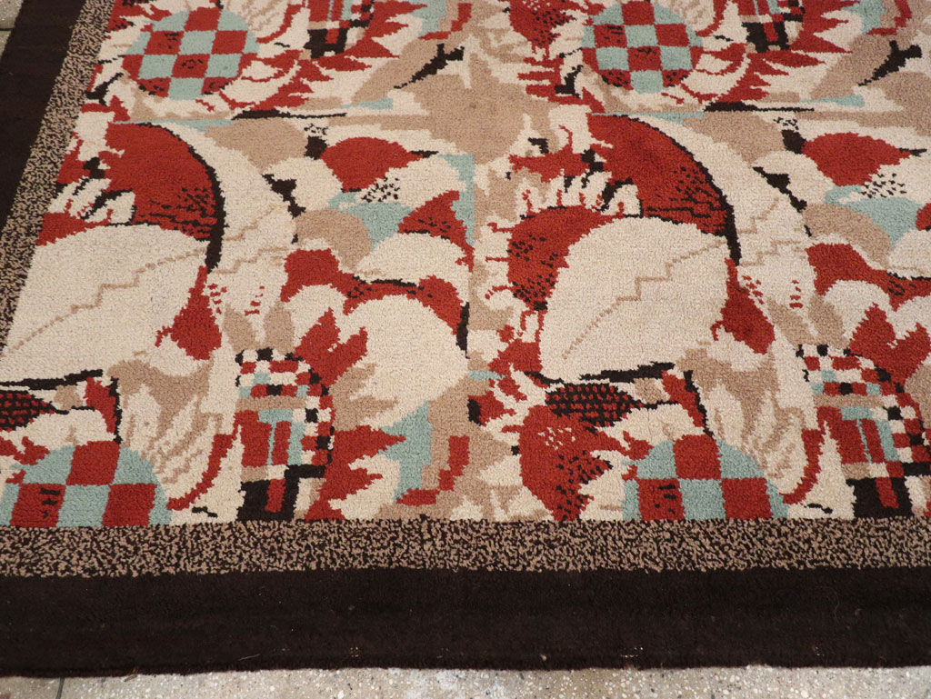 Vintage French Art Deco Room Size Carpet, No.33360 - Gss