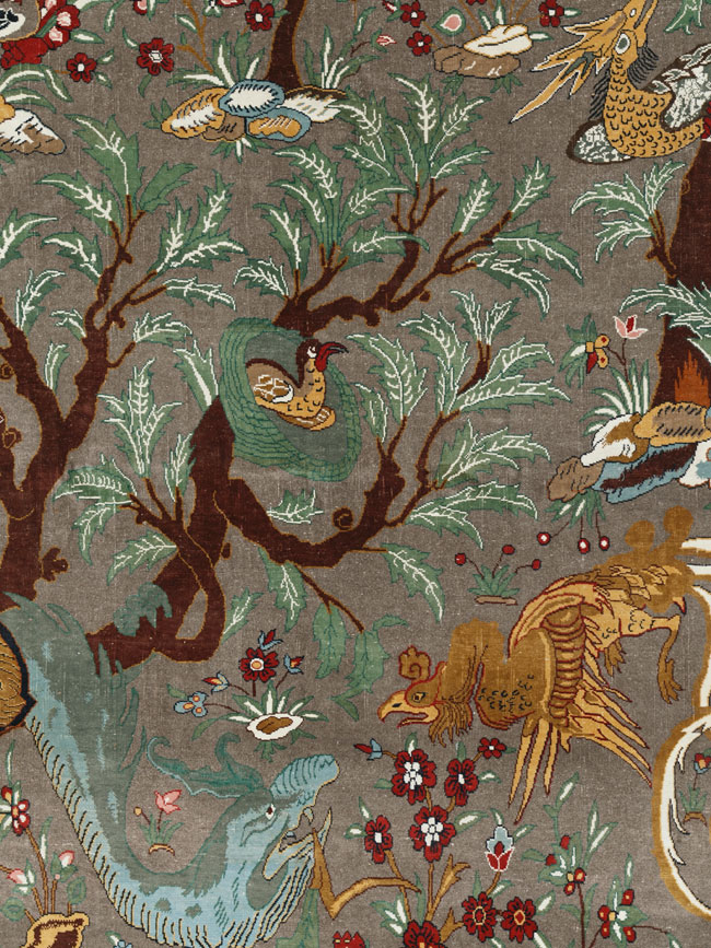 Vintage Persian Mashad Pictorial Room Size Carpet, No.33361 - Gss