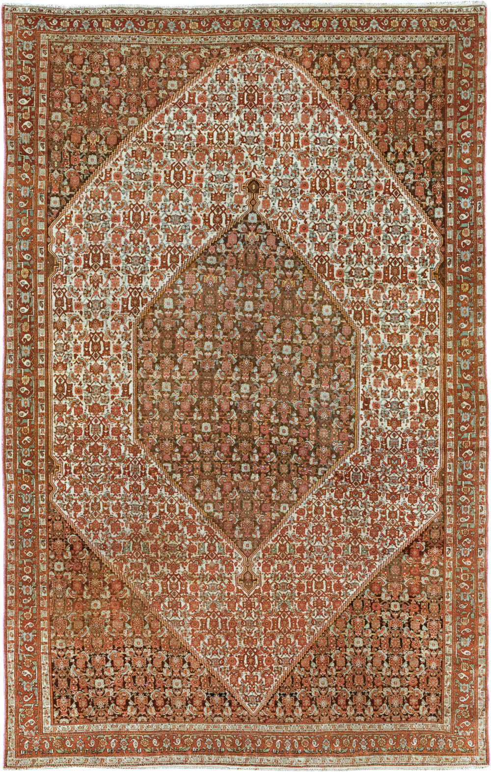 Antique Persian Senneh Accent Rug, No.33366 - Gss