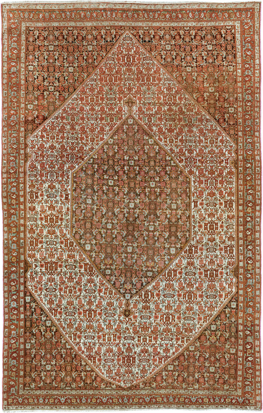 Antique Persian Senneh Accent Rug, No.33366 - Gss