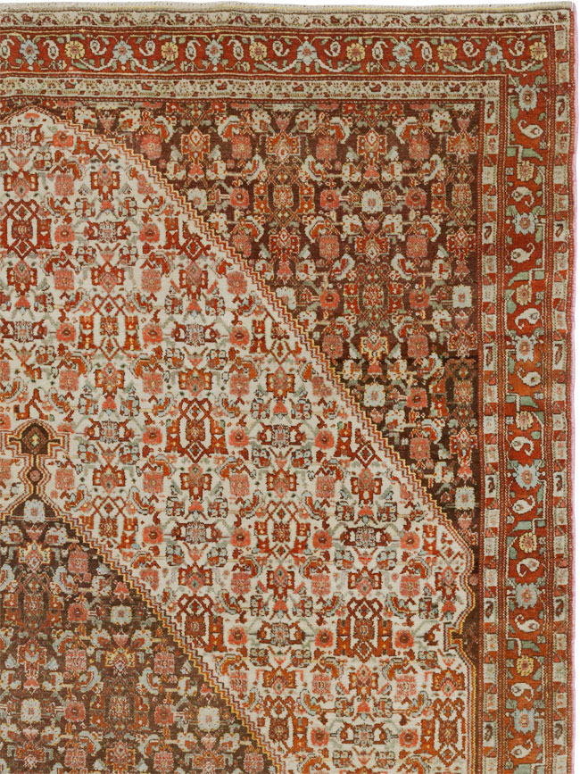 Antique Persian Senneh Accent Rug, No.33366 - Gss