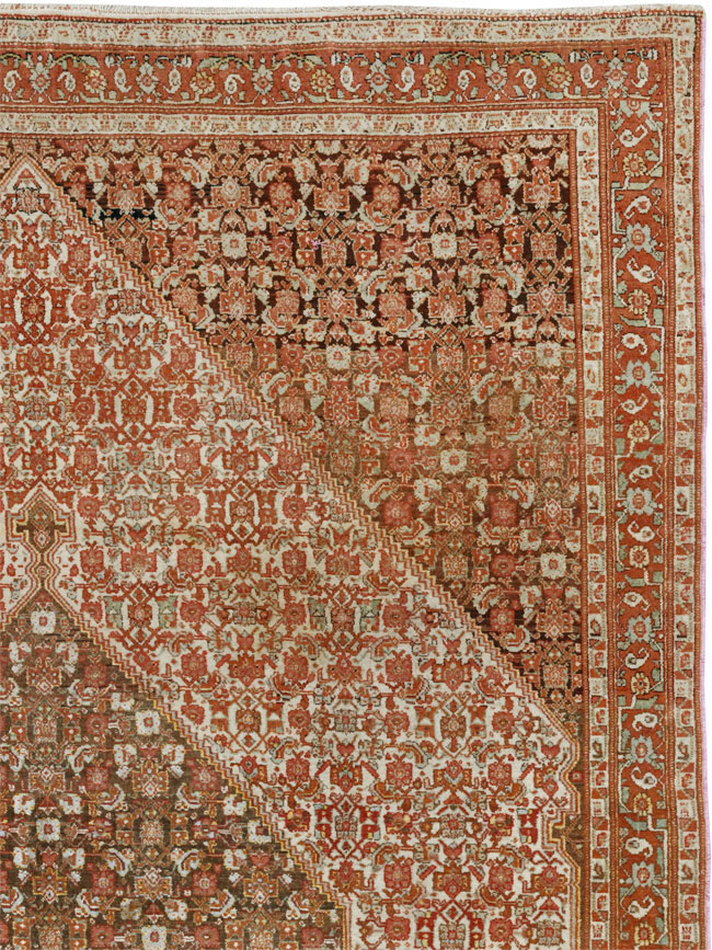 Antique Persian Senneh Accent Rug, No.33366 - Gss