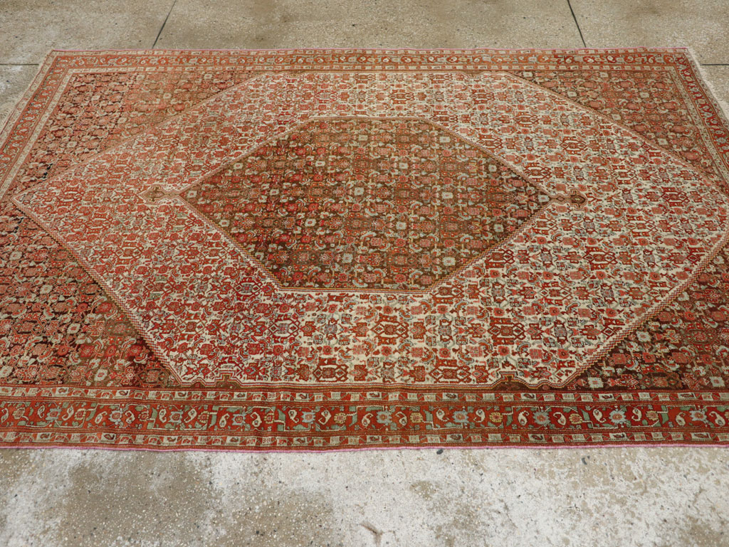 Antique Persian Senneh Accent Rug, No.33366 - Gss