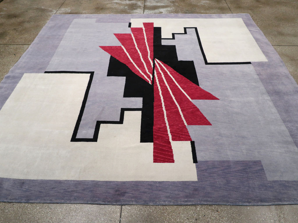Modern Turkish Art Deco Square Room Size Carpet, No.33368 - Gss
