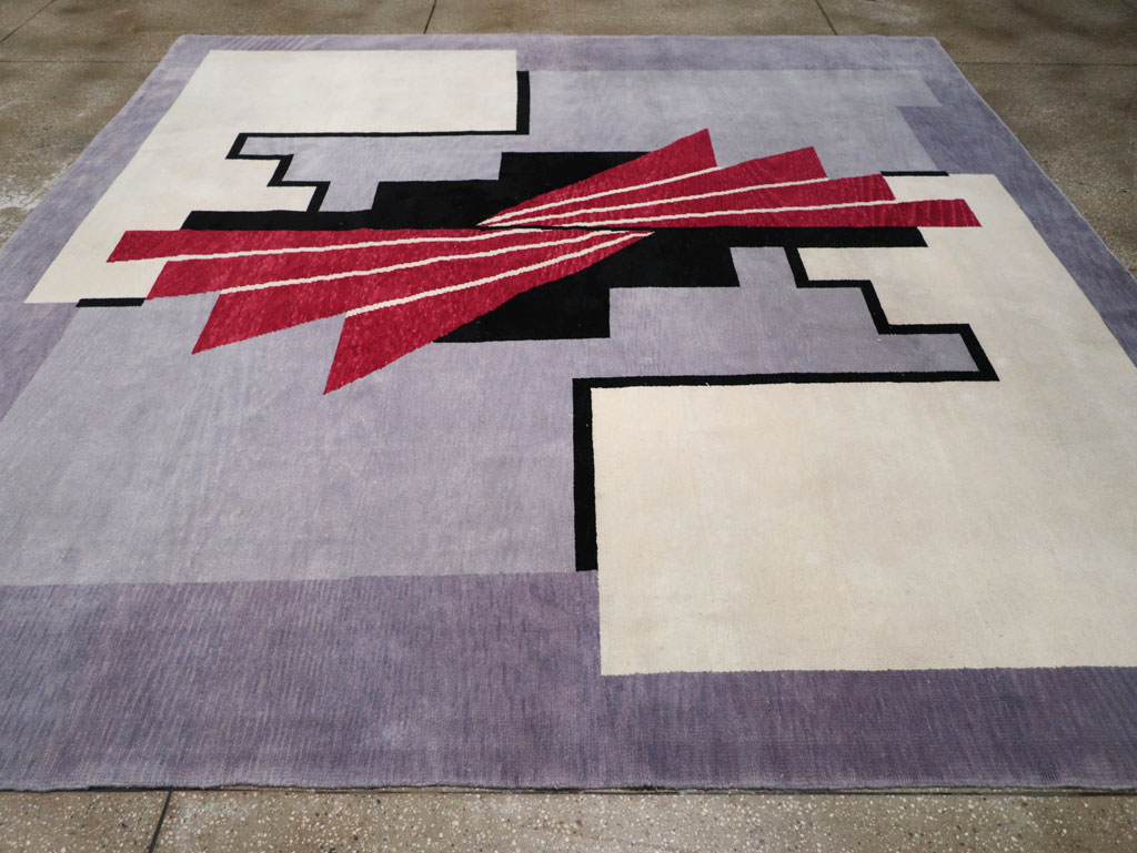 Modern Turkish Art Deco Square Room Size Carpet, No.33368 - Gss