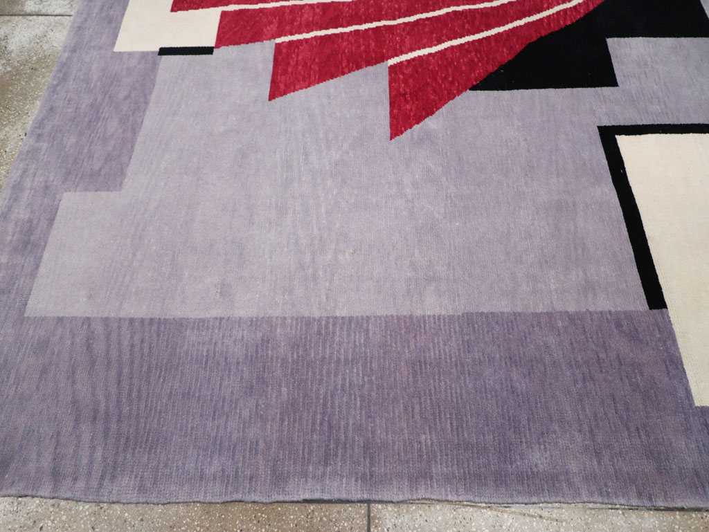 Modern Turkish Art Deco Square Room Size Carpet, No.33368 - Gss