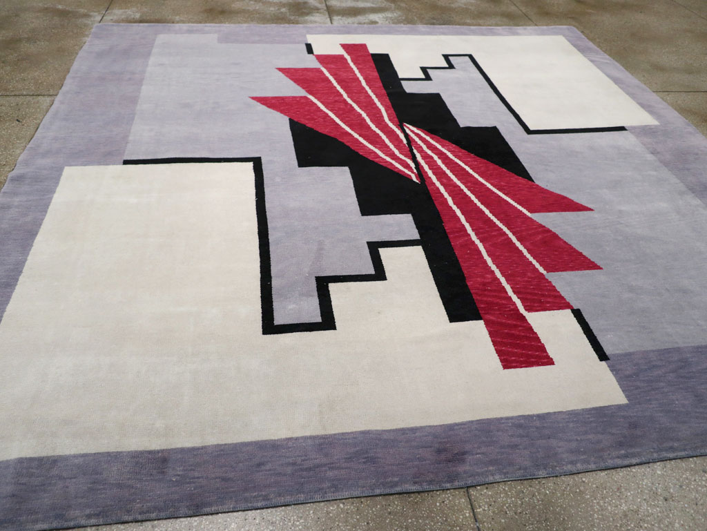 Modern Turkish Art Deco Square Room Size Carpet, No.33368 - Gss