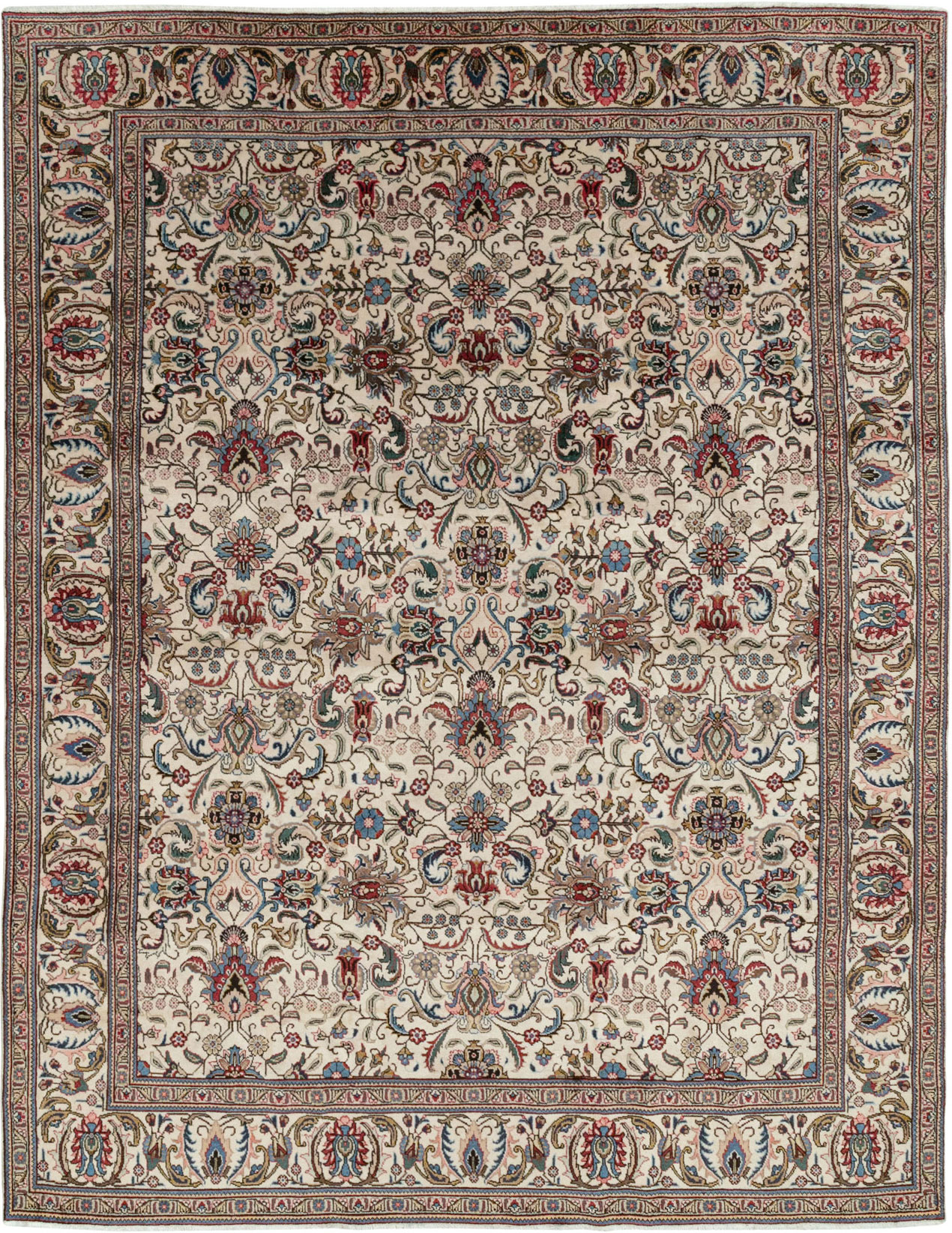 Vintage Persian Tabriz Room Size Carpet, No.33375 - Gss