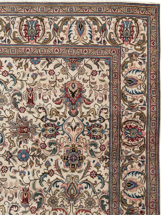 Vintage Persian Tabriz Room Size Carpet, No.33375 - Gss