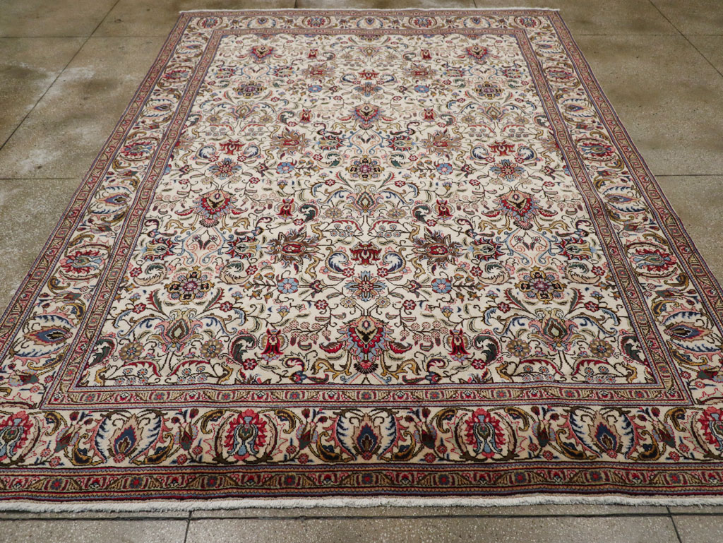 Vintage Persian Tabriz Room Size Carpet, No.33375 - Gss