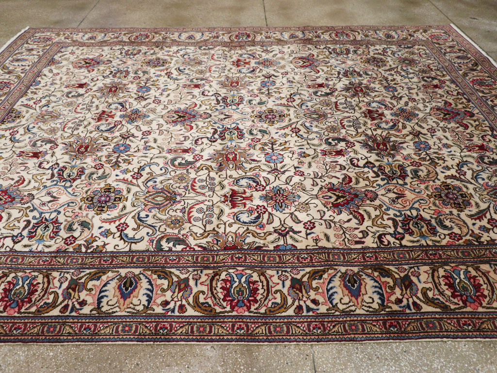 Vintage Persian Tabriz Room Size Carpet, No.33375 - Gss