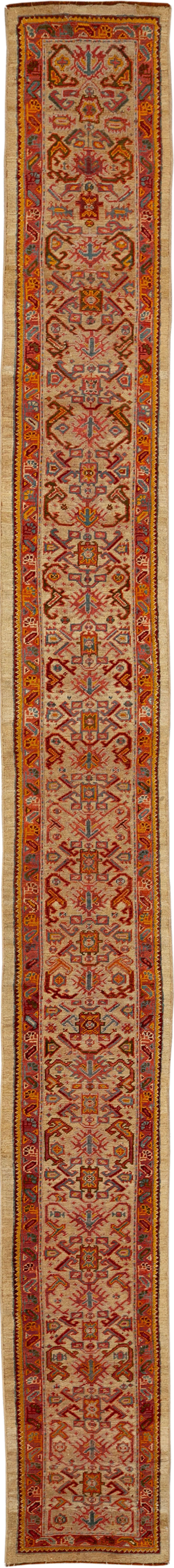 Antique Turkish Oushak Long Runner, No.33379 - Gss