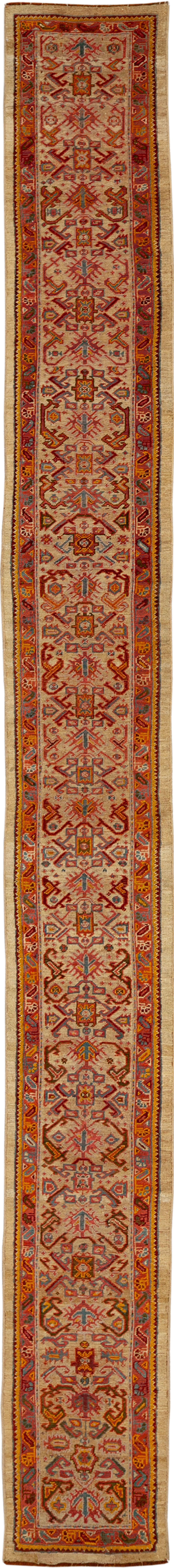 Antique Turkish Oushak Long Runner, No.33379 - Gss