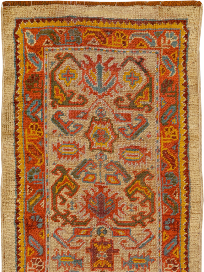Antique Turkish Oushak Long Runner, No.33379 - Gss