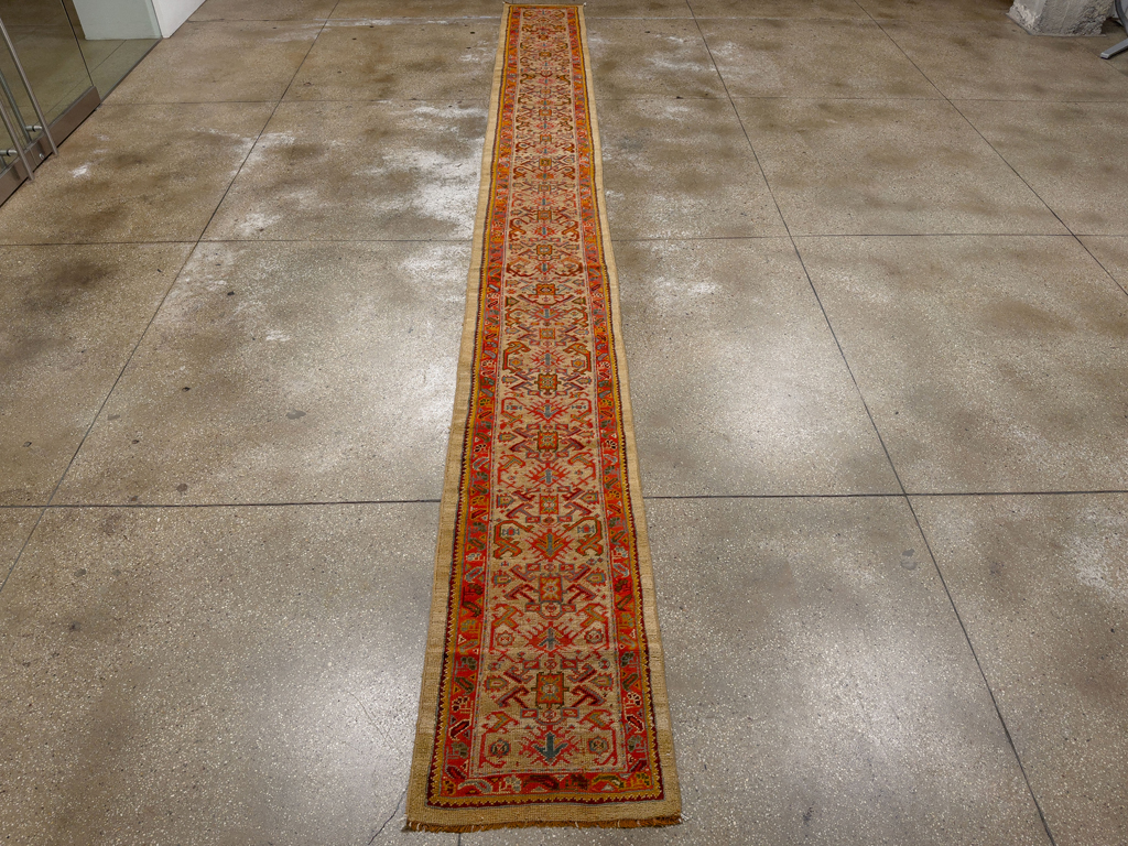 Antique Turkish Oushak Long Runner, No.33379 - Gss