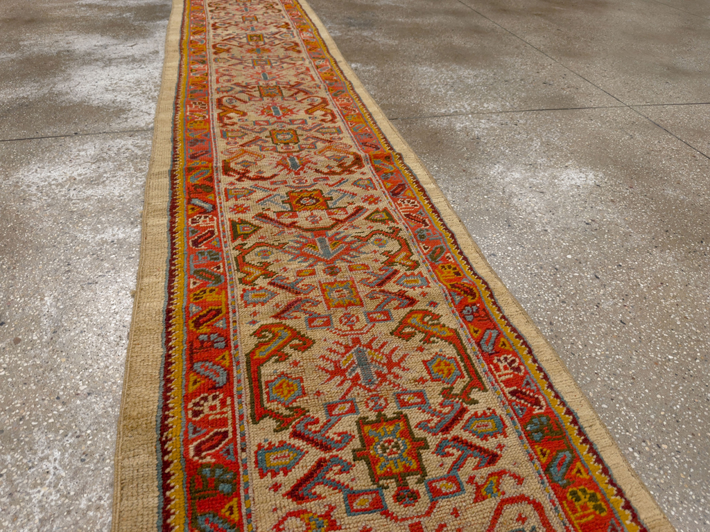 Antique Turkish Oushak Long Runner, No.33379 - Gss