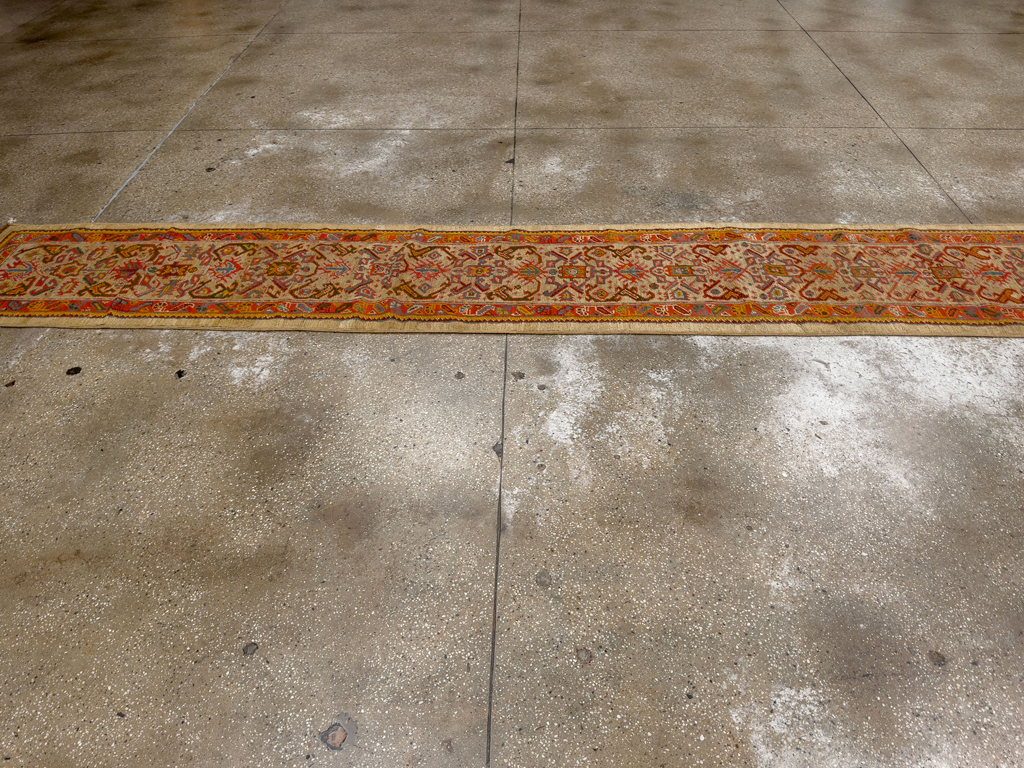 Antique Turkish Oushak Long Runner, No.33379 - Gss