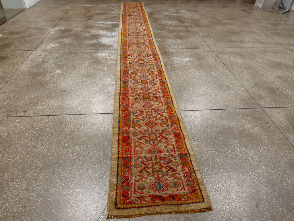 Antique Turkish Oushak Long Runner, No.33379 - Gss
