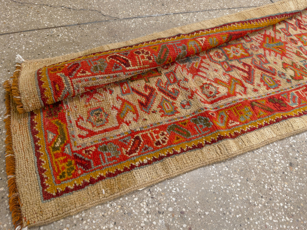 Antique Turkish Oushak Long Runner, No.33379 - Gss