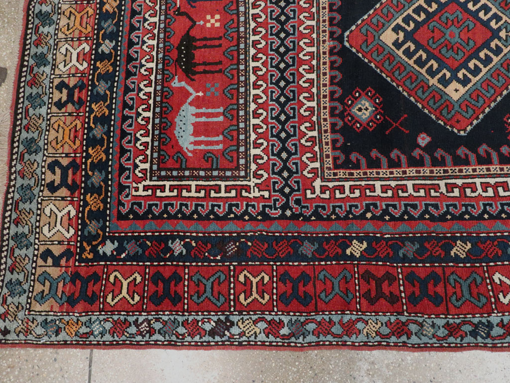 Antique Caucasian Karabagh Accent Rug, No.33380 - Gss