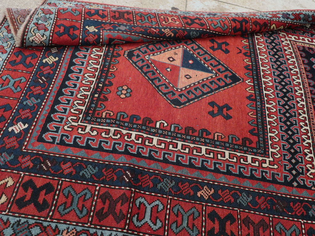 Antique Caucasian Karabagh Accent Rug, No.33380 - Gss