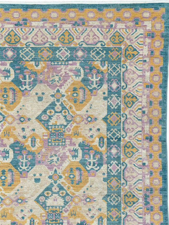 Modern East Turkestan Khotan Room Size Carpet, No.33391 - Gss