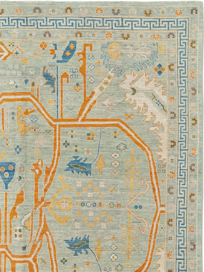 Modern East Turkestan Khotan Room Size Carpet, No.33394 - Gss