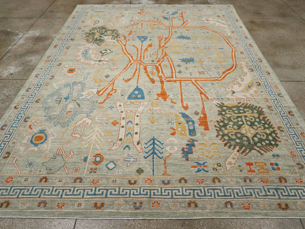 Modern East Turkestan Khotan Room Size Carpet, No.33394 - Gss