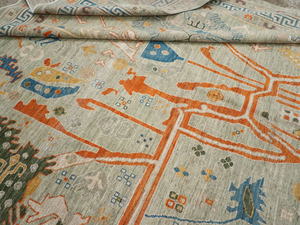 Modern East Turkestan Khotan Room Size Carpet, No.33394 - Gss