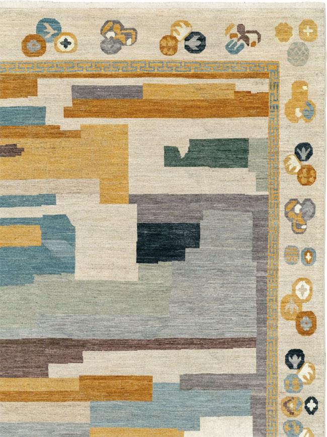 Modern East Turkestan Khotan Large Room Size Carpet, No.33395 - Gss