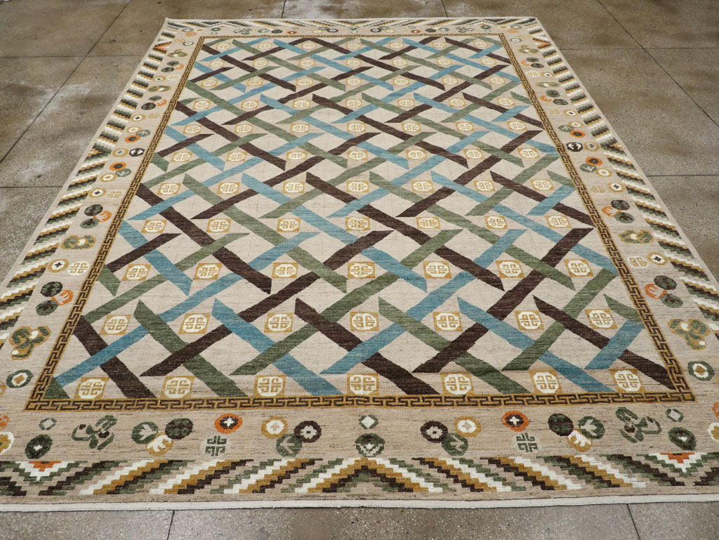 Modern East Turkestan Khotan Room Size Carpet, No.33396 - Gss