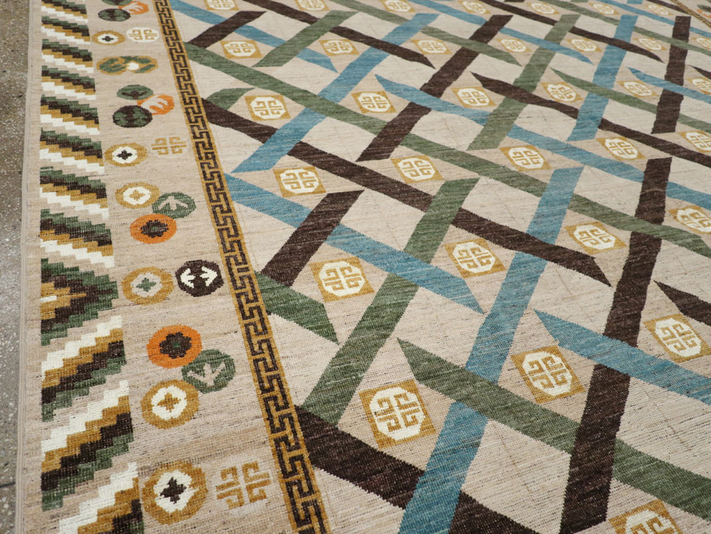 Modern East Turkestan Khotan Room Size Carpet, No.33396 - Gss