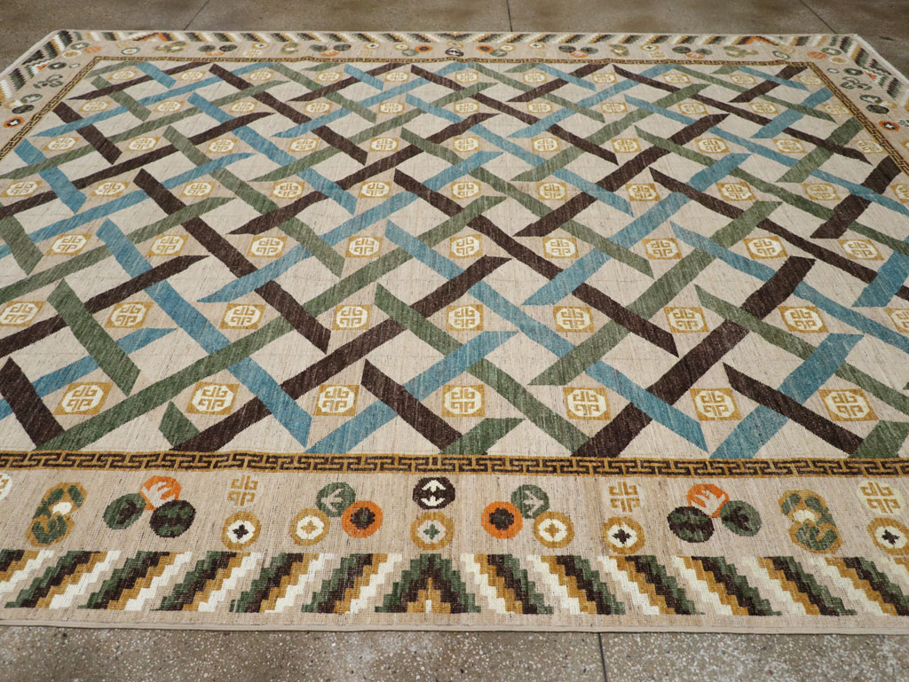 Modern East Turkestan Khotan Room Size Carpet, No.33396 - Gss